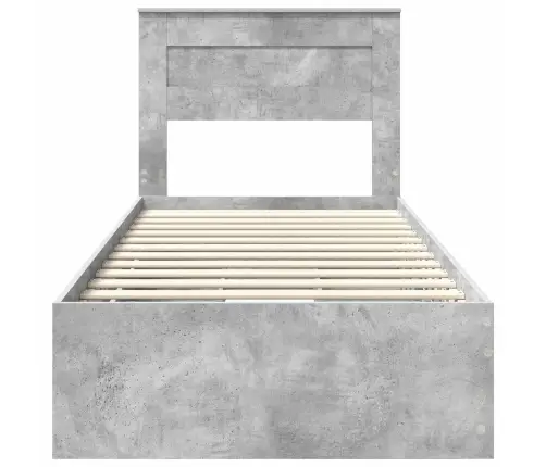 Gultas Rāmis Betona Pelēks 75 X 190 Cm Inženieru Koks Vidaxl