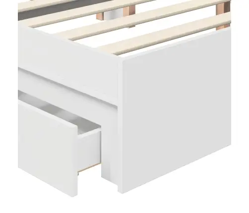 Gultas Rāmis Ar Atvilktni Balts 200 X 200 Cm Inženierijas Koks Vidaxl