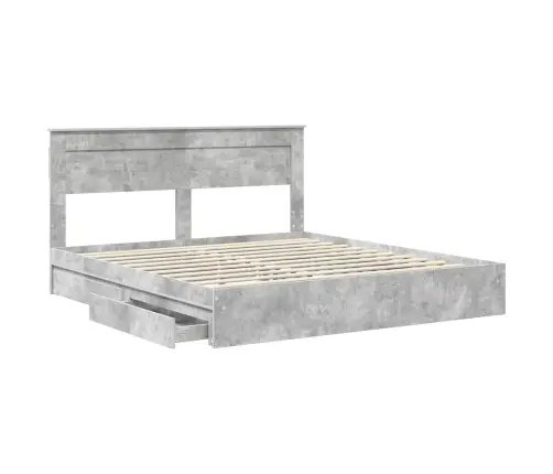 Glabāšanas Gulta Betona Pelēks 200 X 200 Cm Inženierijas Koks Vidaxl