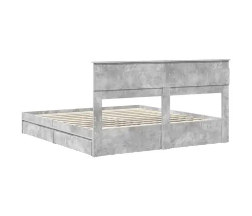 Glabāšanas Gulta Betona Pelēks 200 X 200 Cm Inženierijas Koks Vidaxl