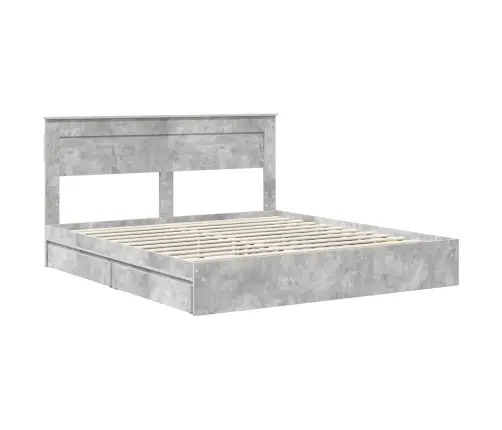 Saugos Lova Betono Pilka 180 X 200 Cm Apdirbta Mediena