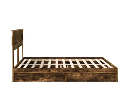 Laos Voodi Peaga Suitsetatud Tamm 180 X 200 Cm Tehispuit