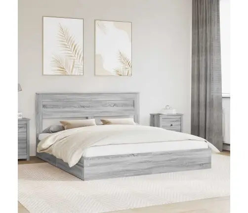 Saugos Lova Pilkas Sonoma 180 X 200 Cm Apdirbta Mediena