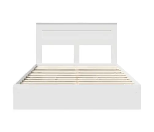 Gultas Rāmis Ar Atvilktni Balts 150 X 200 Cm Inženierijas Koks Vidaxl