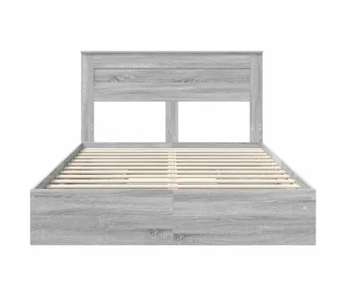 Gultas Rāmis Pelēks Sonoma 150 X 200 Cm Inženierijas Koks Vidaxl