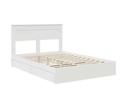 Glabāšanas Gulta Balts 140 X 190 Cm Inženierijas Koks Vidaxl