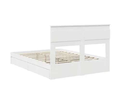 Glabāšanas Gulta Balts 140 X 190 Cm Inženierijas Koks Vidaxl