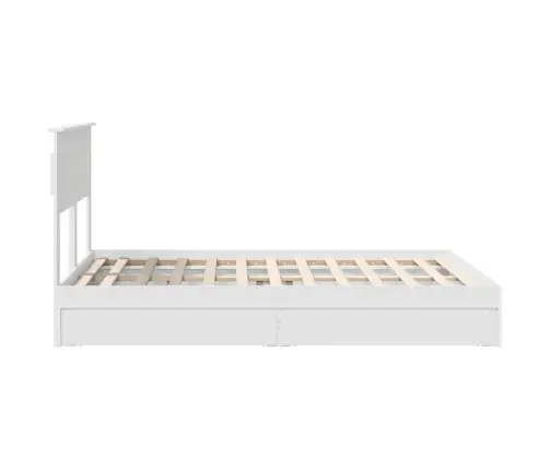 Glabāšanas Gulta Balts 140 X 190 Cm Inženierijas Koks Vidaxl