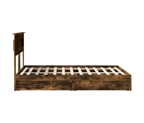 Laos Voodi Peaga Suitsetatud Tamm 140 X 200 Cm Tehispuit