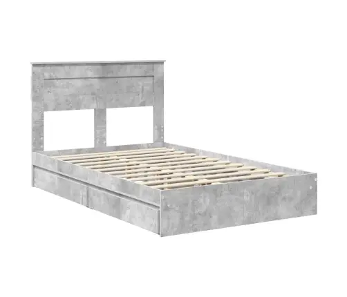 Laos Voodi Peaga Sahtliga Betoonhall 135 X 190 Cm Tehispuit