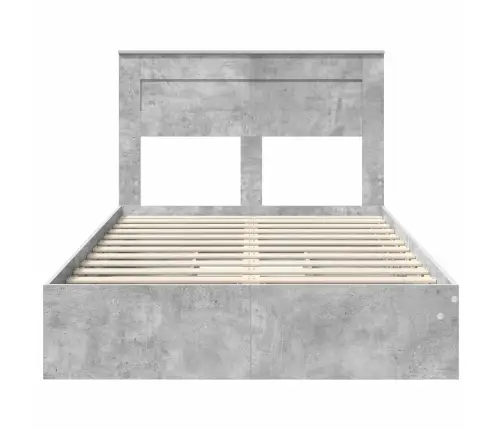 Laos Voodi Peaga Sahtliga Betoonhall 135 X 190 Cm Tehispuit