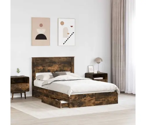 Saugos Lova Rūkyta Ąžuolas 135 X 190 Cm Apdirbta Mediena