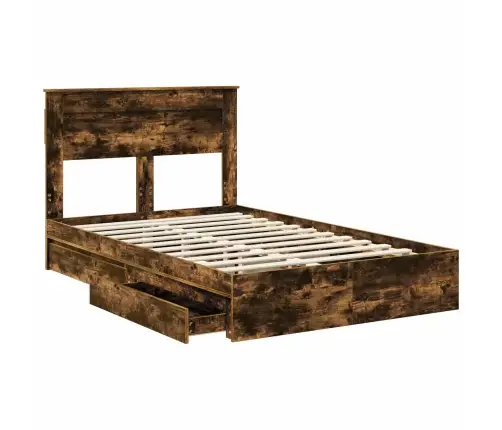 Saugos Lova Rūkyta Ąžuolas 135 X 190 Cm Apdirbta Mediena