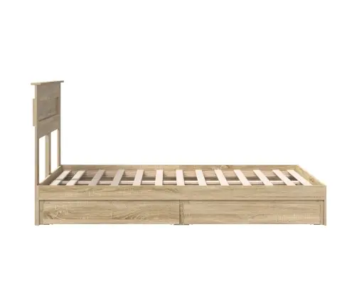 Gultas Rāmis Sonoma Ozols 120 X 190 Cm Inženierijas Koks Vidaxl
