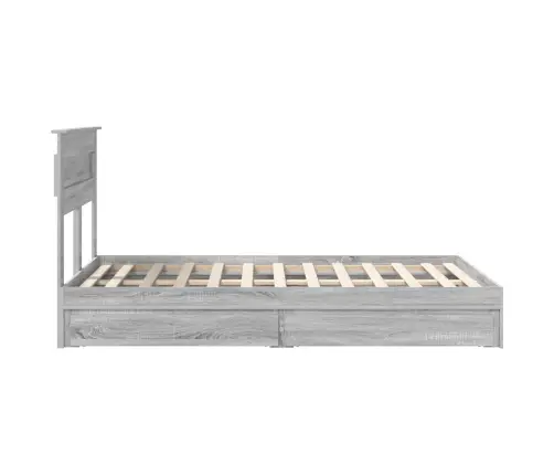 Gultas Rāmis Pelēks Sonoma 120 X 190 Cm Inženierijas Koks Vidaxl