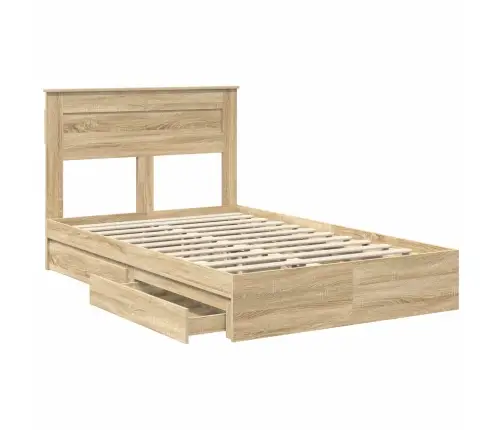 Glabāšanas Gulta Sonoma Ozols 120 X 200 Cm Inženierijas Koks Vidaxl