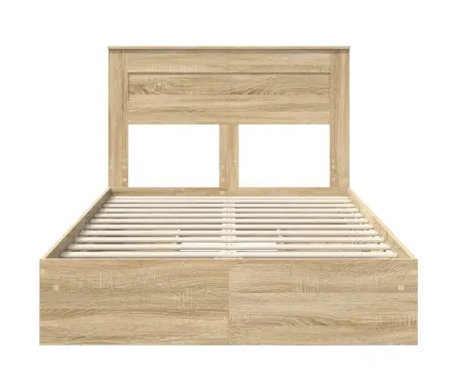 Glabāšanas Gulta Sonoma Ozols 120 X 200 Cm Inženierijas Koks Vidaxl