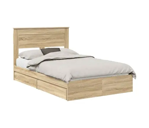 Glabāšanas Gulta Sonoma Ozols 120 X 200 Cm Inženierijas Koks Vidaxl