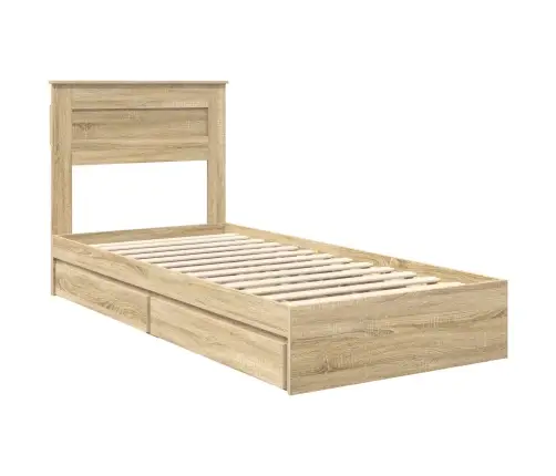 Gultas Rāmis Sonoma Ozols 100 X 200 Cm Inženierijas Koks Vidaxl