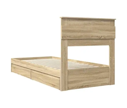 Gultas Rāmis Sonoma Ozols 100 X 200 Cm Inženierijas Koks Vidaxl