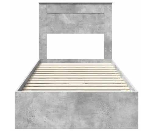 Saugos Lova Betono Pilka 90 X 190 Cm Apdirbta Mediena