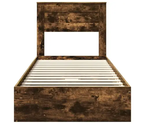 Gultas Rāmis Dūmaka Ozols 90 X 190 Cm Inženierijas Koks Vidaxl