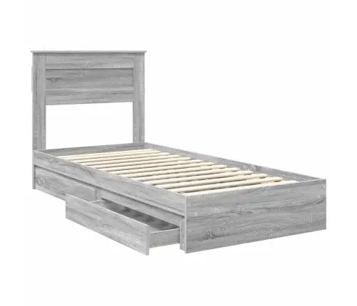 Laos Voodi Peaga Sahtliga Hall Sonoma 90 X 190 Cm Tehispuit