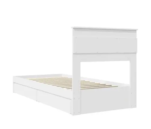 Gultas Rāmis Ar Atvilktni Balts 90 X 200 Cm Inženierijas Koks Vidaxl