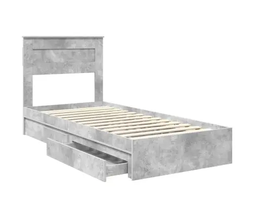 Laos Voodi Peaga Sahtliga Betoonhall 90 X 200 Cm Tehispuit