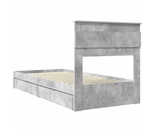 Laos Voodi Peaga Sahtliga Betoonhall 90 X 200 Cm Tehispuit