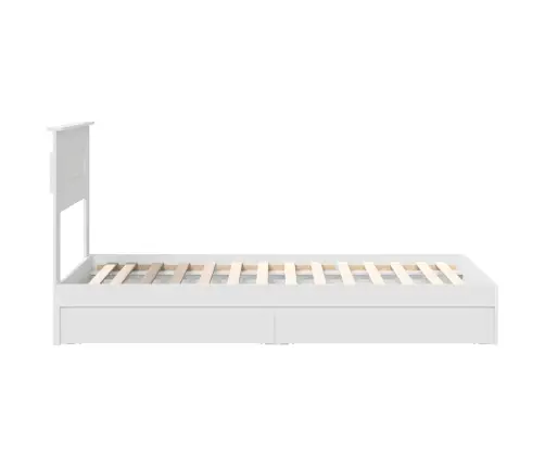 Gultas Rāmis Ar Atvilktni Balts 75 X 190 Cm Inženierijas Koks Vidaxl