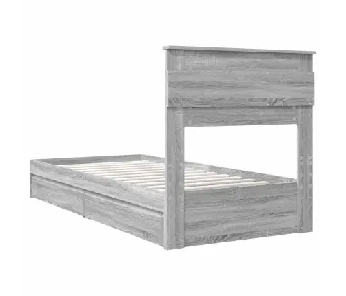 Saugos Lova Pilkas Sonoma 75 X 190 Cm Apdirbta Mediena