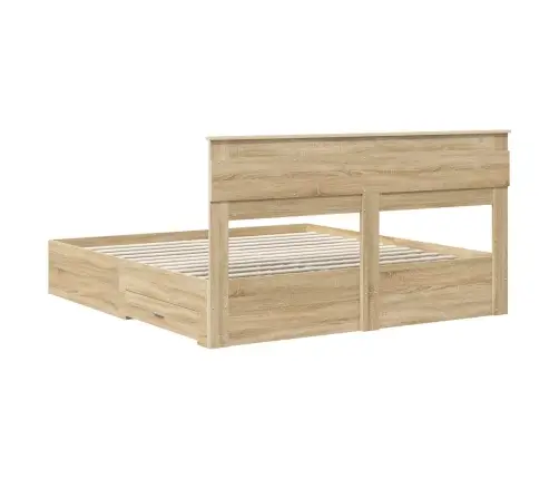 Voodi Raam Sahtliga Peaga Ladustamisega Tehispuit