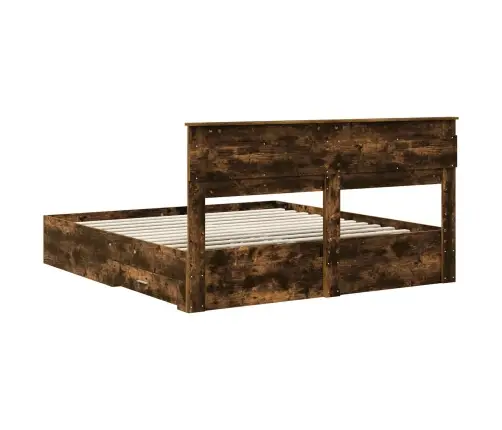 Voodi Raam Sahtliga Peaga Ladustamisega Tehispuit