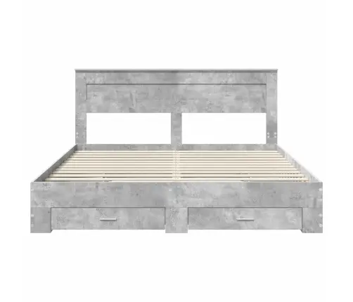 Lovos Rėmas Betono Pilka 180 X 200 Cm Apdirbta Mediena