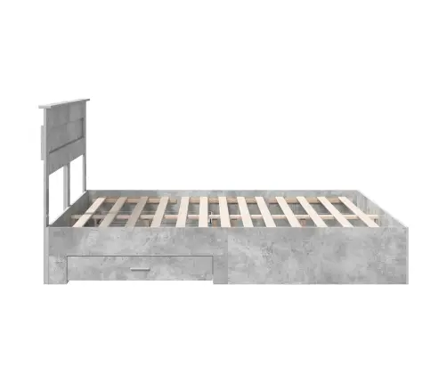 Lovos Rėmas Betono Pilka 180 X 200 Cm Apdirbta Mediena