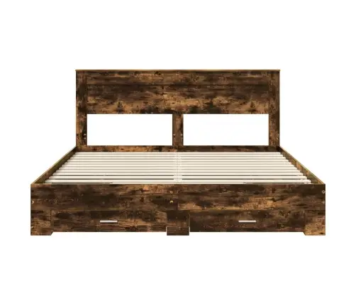 Gultas Rāmis Ar Atvilktni Ar Galvas Klāju Inženierijas Koks Vidaxl