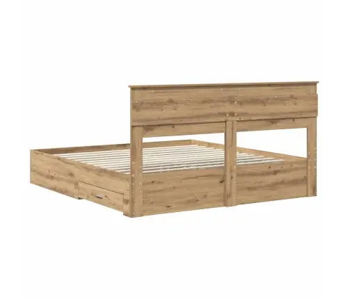 Gultas Rāmis Artisānā Ozols 180 X 200 Cm Inženierijas Koks Vidaxl