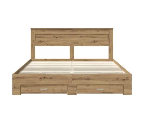 Gultas Rāmis Artisānā Ozols 180 X 200 Cm Inženierijas Koks Vidaxl