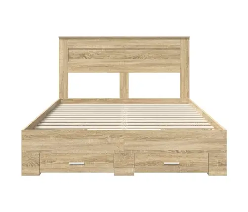 Voodi Raam Sahtliga Peaga Ladustamisega Tehispuit