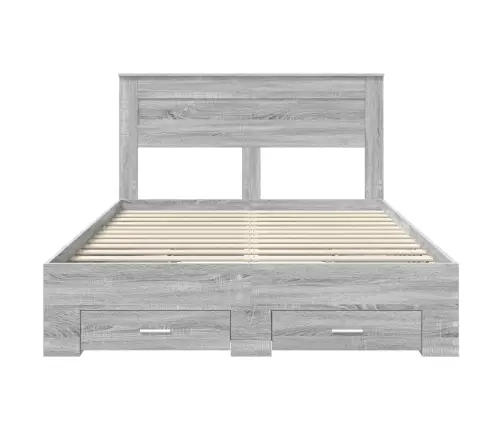 Voodi Raam Peaga Sahtliga Hall Sonoma 150 X 200 Cm Tehispuit