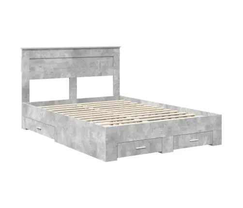 Voodi Raam Peaga Sahtliga Betoonhall 140 X 190 Cm Tehispuit