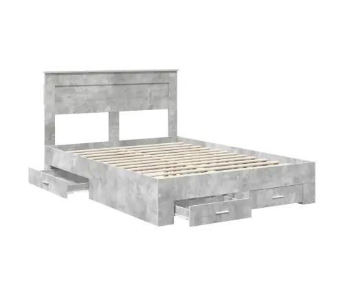 Voodi Raam Peaga Sahtliga Betoonhall 140 X 190 Cm Tehispuit