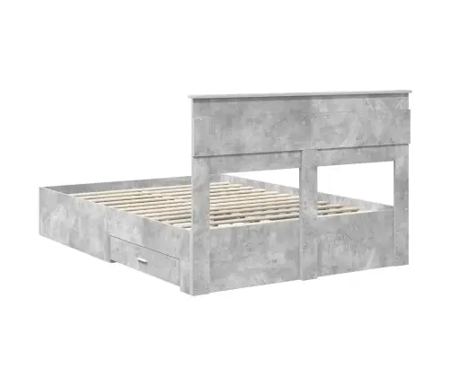 Voodi Raam Peaga Sahtliga Betoonhall 140 X 190 Cm Tehispuit