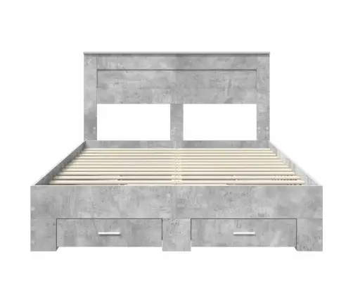 Voodi Raam Peaga Sahtliga Betoonhall 140 X 190 Cm Tehispuit