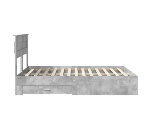 Voodi Raam Peaga Sahtliga Betoonhall 140 X 190 Cm Tehispuit