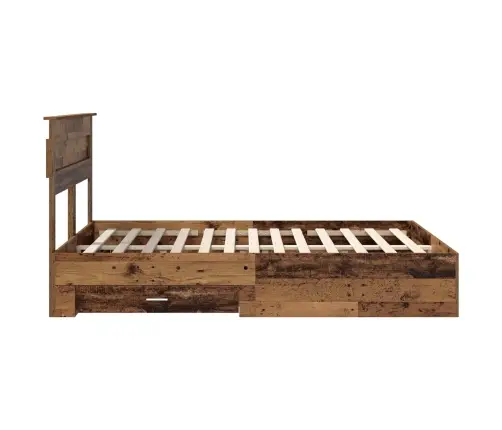 Gultas Rāmis Vecs Koks 140 X 190 Cm Inženierijas Koks Vidaxl