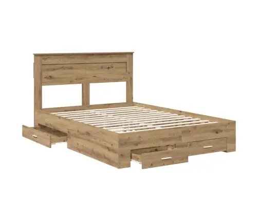 Gultas Rāmis Ar Atvilktni Ar Galvas Klāju Inženierijas Koks Vidaxl