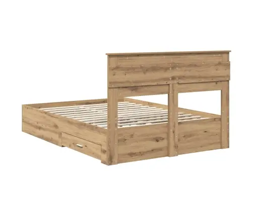 Gultas Rāmis Ar Atvilktni Ar Galvas Klāju Inženierijas Koks Vidaxl