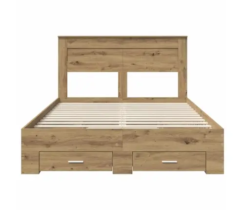 Gultas Rāmis Ar Atvilktni Ar Galvas Klāju Inženierijas Koks Vidaxl